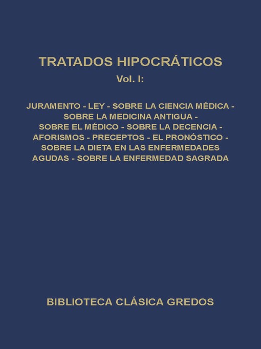 Title details for Tratados hipocráticos I by Varios autores - Available